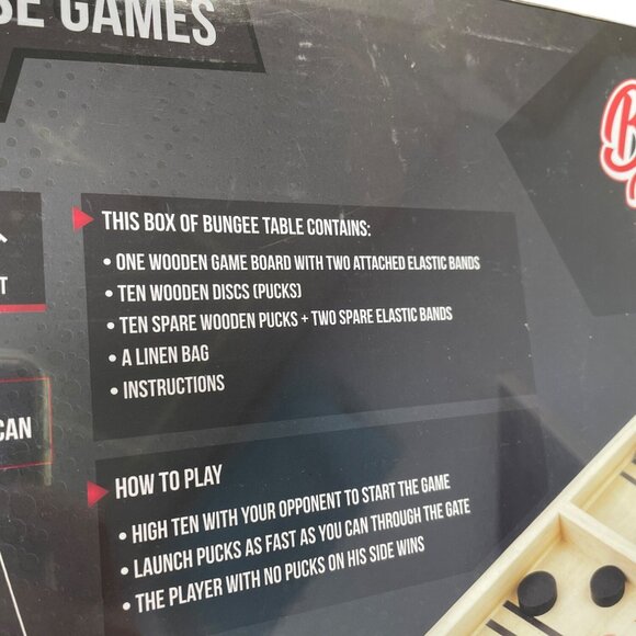 Bungee Table Wooden Fast-Paced Game Set With Elastic Bands Pucks SKU 9417 - Picture 6 of 10